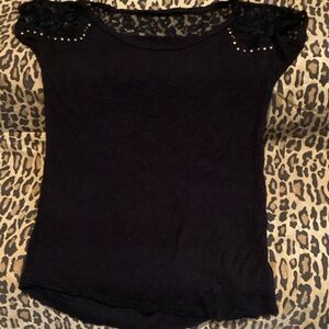 Elegant Black Lace Women's Top